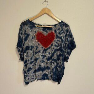 Truehitt Womens Heart Knit Tee, L